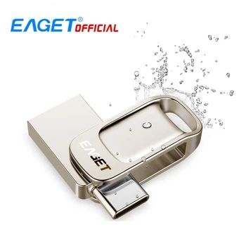 EAGET VV20/VV 30/CU31 128GB/64GB/32GB/16GB Metāla USB 3.0 Flash Drive Atmiņas Stick Tālrunis OTG Tipa C Pen Drive Mini U Diska