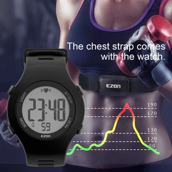 EZON T037 Zīmolu Sirds ritma Monitors Āra Sporta Skatīties uz Vīrieti Sievietes 50M Ūdensizturīgs Digitālā Skatīties Peldēšana Darbojas Skatīties
