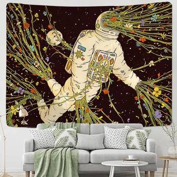 Galvaskausa Karalis Meditējot Gadā astronauts Ziedu Gobelēns Mandala Paklāju Hipiju Zīlēšana Tarot Ouija Maģija Sienas Karājas Sedziņa