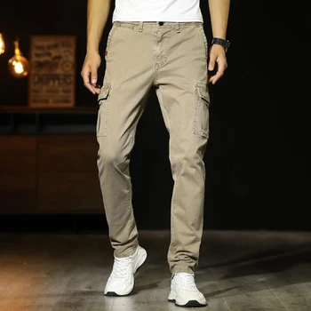 HALACOOD Modes Zīmola Vīriešu Sānu Kabatas Kravas Harēma Bikses Melnā Gadījuma Vīrietis Joggers Bikses Modes Gadījuma Streetwear Bikses