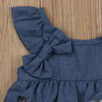 Jaundzimušiem Bērniem, Baby Meitenēm 0-18M Zilā Romper Puse Mežģīnes Tutu Kleita Apģērbs Apģērbs