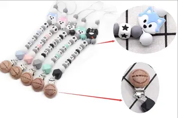 Jauns 8 stilus DIY turētājs personalizētu nosaukums silikona bērnu zīdaiņu mierinātāji klipu zīdaiņu mierinātāji ķēdes zobu zīdaiņu mierinātāji košļāt rotaļlietas bērnu manekens klipi