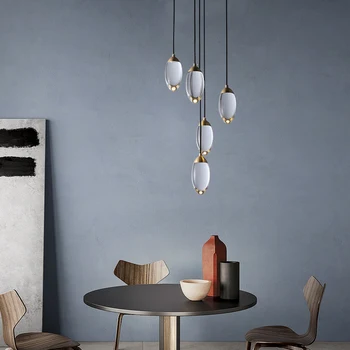 Kristāla Kāpņu Lustras apgaismojums mūsdienu vara luksusa dizaina karājas lampas dzīvojamā istaba/dinning galda dekorēšana apgaismes iekārtas