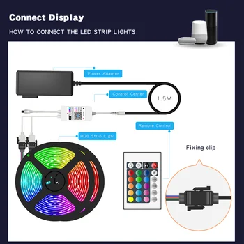 LED Lentes 5050 Wifi RGB Led Lentes TV Led Apgaismojums Elastīgu Lenti Ūdensizturīgs RGB 5050 SMD TV Apgaismojums WIFI Tālvadības pults