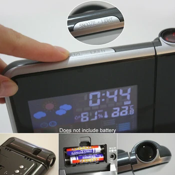 LED Projekcija Galda Pulkstenis Digitālais Modinātājs Temperatūra Darbvirsmas Laiks, Datums Displejs Projektoru Kalendārs Ar USB Lādētāju