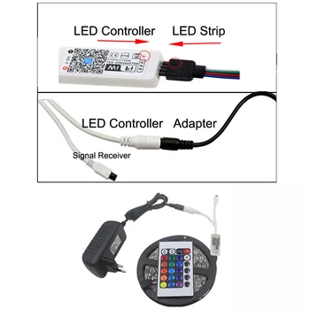 LED Strip Gaismas SMD 2835 RGB LED Lentes 5M 10M LED Elastīgās Sloksnes, lentes RGB gaismas lente 3528 led sloksnes Diodes DC12V+ Kontrolieris Pilns Komplekts