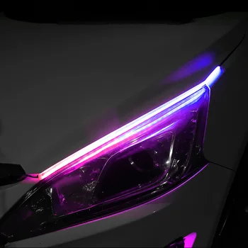 LEEPEE Multicolor LED Lentes Universālas Elastīgu 2gab/set Ūdensizturīgs Auto RGB Gaismas lukturi dienas gaitas lukturi Pagrieziena Signāla Gaismu