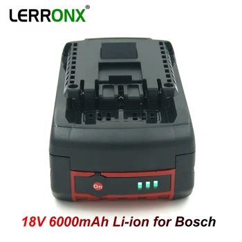 LERRONX BAT609 Rezerves Akumulators 18V 6000mAh Li-ion par Bosch Bezvadu Urbjmašīnas Akumulatora BAT622 BAT610G BAT618 BAT621