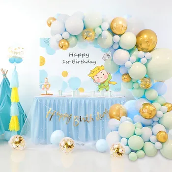 Macaron Balonu Arku Komplekts Baby Duša, Kāzu Dekorēšana, Zēns, Meitene Rozā Balonu Vainags Pirmās Dzimšanas Dienas Balonus Zilo Kopu
