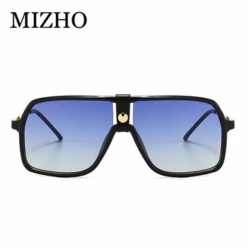 MIZHO Izmēģinājuma Plastmasas Rāmji Zīmolu Oriģinālās Saulesbrilles Vīriešiem Lielizmēra Spogulis, Objektīvs, Augstas Kvalitātes UV400 īstās Krāsas Cilvēks Korejas Brilles