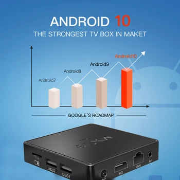MX10 Mini TV Kastē Android 10 Fast Set top box 2.4&5G Dual wifi 6K Smart Android 10.0 Media Player BT4.2 Google Voice Youtube 3D