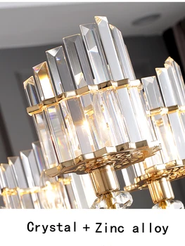 Mūsdienu LED Luksusa Kristāla Lustra Cinka sakausējuma Gaismas Ziemeļvalstu Dzīvojamā istabā Karājas lampas, Guļamistaba, Ēdamistaba Dekoratīvais Apgaismojums