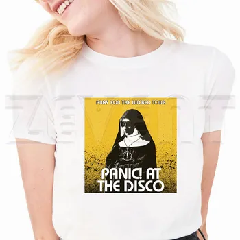 Panikas! At The Disco PATD Nāves Bakalaura T Krekli Vasaras Gadījuma Sieviešu T-krekls ar Īsām Piedurknēm, Sieviešu Topi, t-veida