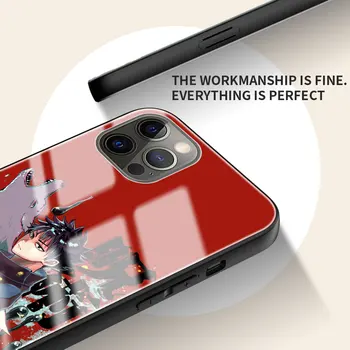 Rūdīta Stikla Tālrunis Lietā Par iPhone 12 Mini 11 Pro X XS Max XR SE 2020. gadam 7 8 6 6S Plus Jujutsu Kaisen Cietos vākos Coque Būtiska
