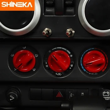 SHINEKA Interjera Mouldings Jeep Wrangler JK 2007. līdz 2010. gadam, ABS Auto Gaisa Kondicionēšanas Slēdzis Slēdzis Poga Apdare Vāka Uzlīmes