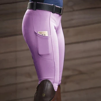 Sievietes Cieta Zirgu Izjādes Stulpiņi Augsta Vidukļa Youga Bikses Hip Celšanas Vēders Kontroles Slim Bikses Darbojas Izdilis Legging