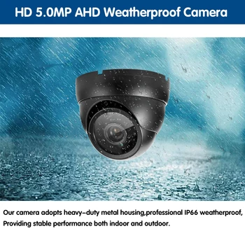 Super 5MP AHD Melna Kamera 24pcs IS LED 2560(H)*1920(V) Ar INFRASARKANO staru frekvences skaņu Filtrs Day & Night Uzraudzības Mājas Drošības Kameru Dome