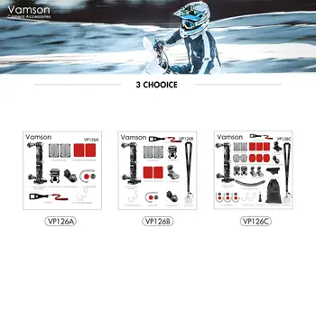 Vamson Aksesuāri Gopro Hero 6 5 4 Set Ķivere 4 Veidu Regulēšana Pivot Ieroču Kakla Siksniņas Stiprinājums Xiaomi YI par SJCAM VP126B