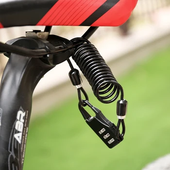Velosipēdu aizsardzība ar paroli retractable cable lock vadu motocikla ķivere vadu velosipēdu kopā ar velosipēdu drošības MTB kods bagāžas pad