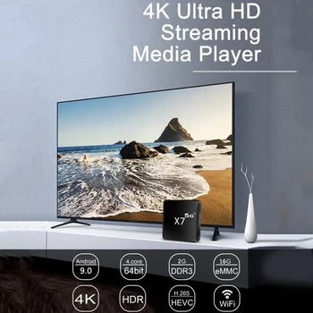 X7 TV Kastē 4 GB+32GB Quad Core Dual Band 2.4 G/5G Media Player, WIFI, ES Plug