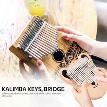 20-Taustiņu, Kalimba DIY Atslēgas Tilta Uzstādītu Īkšķi Klavieres Mūzikas Instrumentu Piederumu Koka Tilts, Guļamvieta Šrapnelis Mūzikas Instruments
