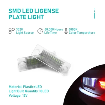 2gab LED Licences Numura zīmes Apgaismojuma Nav Kļūdu, Volkswagen VW Touran Golf, Jetta Passat T5 Transporter Skoda Licences numura zīmes apgaismojuma Lukturiem