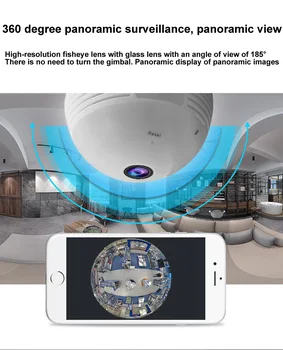 360 Grādu Video Kameras Panorāma 1.3 - 2 - 5 Miljoni Pikseļu Spuldze Ar Hotspot Bezvadu WiFi Mobilā Tālruņa Attālā Dual Light IP