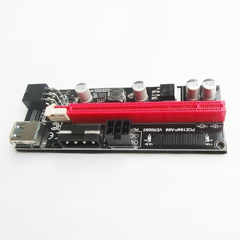 6 Gab. VER009S USB 3.0 PCI-E Stāvvadu Express 1X 4X 8X 16X Extender Stāvvadu Adaptera Karti 15Pin SATA 6 Pin Power Cable - 60cm