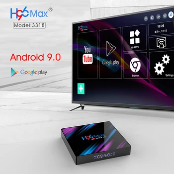 Android 10 10.0 TV Kastē 4GB RAM 32GB 64GB ROM Set Top Box RK3318 4K 2.4 G/5 G WiFi un Bluetooth smart Media Player