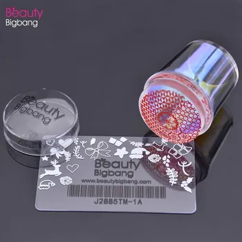 Beautybigbang Krāsains Plastmasas Matricas Skrāpi Komplekts Nagu Vizēšanas Plāksne Hologrāfiskā Skaidrs, Rokturi, Silikona Želejas Nagu Mākslas Instrumentu,