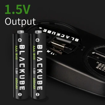 BLACKUBE Bezmaksas Piegāde AAA 600mAh 1,5 V 1.1 Baterijas Liela Jauda, USB Uzlādējams Litija Akumulators