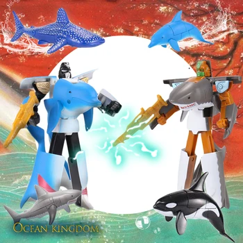 Deformācijas Plastmasas Transformācija Jūras Dzīvi Robots Rotaļlietas Slepkava Vaļu Delfīnu, Baltā Haizivs Zēni Rīcības Attēls Bērniem Rotaļlietas