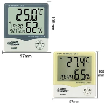 Digitālo Termometru, Higrometru, Digitālā Bezvadu Higrometru, Temperatūras un Mitruma Monitors LCD Displejs AR807 AR867