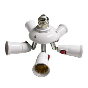 E27 Sadalītāja 3/4/5 Galvas Lampas Bāze Regulējams LED Spuldzes Turētāja Adapteris Converter Ligzda Lampas Spuldzes Turētājs