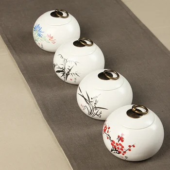 Eleganta Keramikas Trauka Tējas Ķīnas Modeli, Pārtikas Konteineru, Balts Porcelāna Jar Tvertne Tējas Kafijas Cany Jar Uzglabāšanas Tvertnes tempero