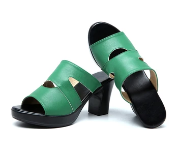 GKTINOO Modes Sieviešu Sandales Ērti, Īstas Ādas Bieza augstpapēžu kurpes Sieviešu Ikdienas Vasaras Kurpes Platformas Sandales Plus Lieluma 42