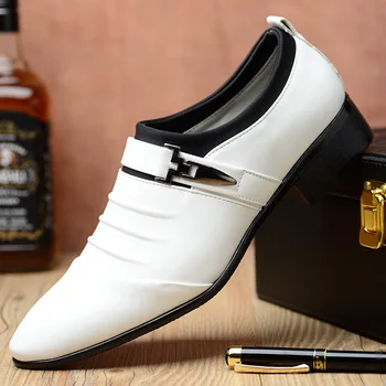 Jauns vīriešu biznesa elpojoša ādas baltas kurpes zapatos de vestir para hombre luksusa kurpes vīriešiem dizaineri kāzu kurpes vīriešiem