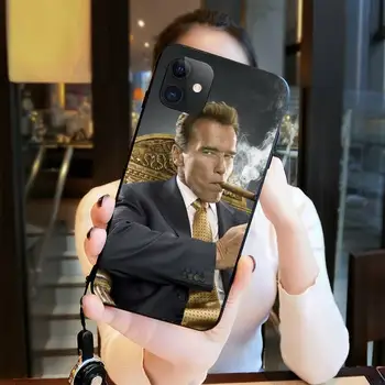 KPUSAGRT Arnold Schwarzenegger Silikona Melnais Tālrunis Lietā par iPhone 11 pro XS MAX 8 7 6 6S Plus X 5S SE 2020. GADAM XR gadījumā