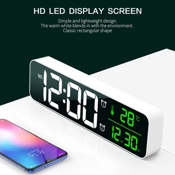 LED Digitālais Modinātājs Skatīties Guļamistabas Galda Digitālo Atlikt Elektronisko USB Desktop Spoguļi Pulksteņi Home Galda Dekorēšana