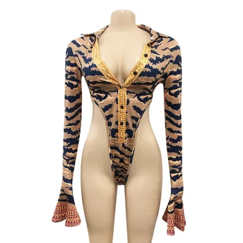 Leopards Drukāt Divas Gabals, Kas Rudenī Sieviešu Bodysuit Uzstādīt Tērpiem Sexy Viens Gabals Top Izdilis Stulpiņi Zīmuli Bikses Uzvalka Komplekts Tracksuit