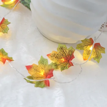 Maple leaf LED String Light tālvadības silti balta Ķēdes Pasaku Gaismas Svētki Ziemassvētki Kāzām Āra Dekoru ar Bateriju Darbināmas