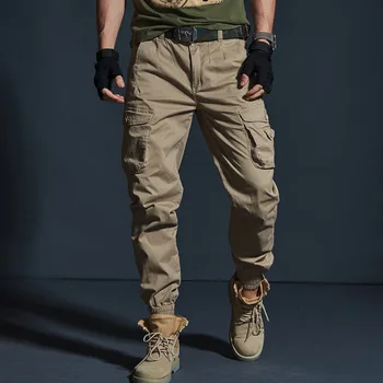 Modes Streetwear Vīriešu Džinsi Liela Kabatas Ikdienas Kravu Bikses Mīkstais Apakšā Maskēties Militārās Bikses Hip Hop Joggers Bikses Vīriešiem
