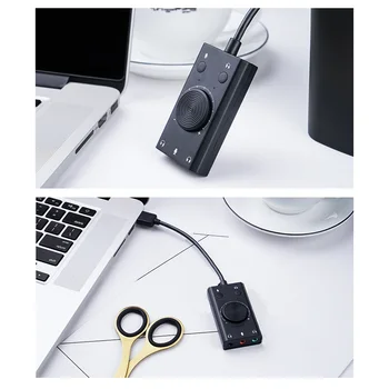 ORICO Pārnēsājamu USB Ārējo Skaņas Karti, Mikrofonu Austiņas 2-in-1 3-Port Izejas, Klēpjdatoru, Datoru Adapteri