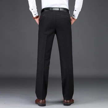 Plus Zise 42 44 46 Vīriešu Uzvalku Bikses Klasiskā Stilā, Melno Biznesu Gadījuma Taisni Stretch Kleita, Bikses Vīriešu Zīmolu Bikses