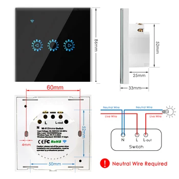 Regulējamas Wifi Sienas Touch Switch Stikla Paneli Bezpakāpju ātruma Pārslēga Ewelink programmas Atbalstu Alexa, Google, Home, ES UK LED apgaismojuma intensitātes Slēdzi