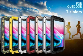 Rūdīts stikls+Metāls Alumīnija bruņas tālrunis Lietā par iPhone 11 Pro XS MAX XR X 7 8 6 6S Plus 5S 5C 5 SE Pilna Ķermeņa Triecienizturīgs Vāks
