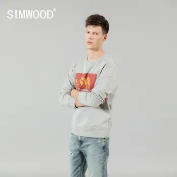 SIMWOOD 2020. gada pavasarī ziemas jauno hoodies vīriešiem o-veida kakla print kokvilna jogger sporta krekli augstas kvalitātes plus lieluma zīmola apģērbi