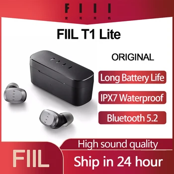 Sākotnējā FIIL T1 Lite TWS Bluetooth 5.2 Earbuds Taisnība, Bezvadu Austiņām Ilgu Akumulatora Dzīves ENC HiFi IPX7 Ūdensizturīgs ar Mic