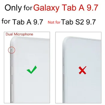 Tab 9.7 SM-T550 P550 Tablete Gadījumā, Flip Stends, PU Ādas Vāks priekš Samsung Galaxy Tab 9.7