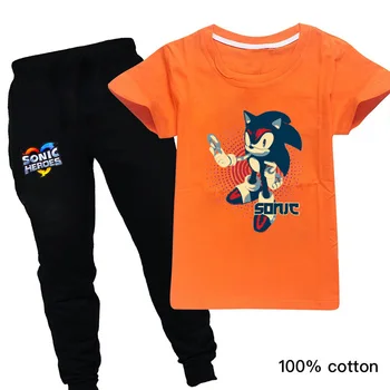 Toddler Girl Vasaras Apģērbs 2020. Gadam Sonic Ezis Bērniem Valkāt Bērnu Bērnu Apģērbs, Hoodies+ Bikses 2gab Zēns Apģērbu Komplekts Boutique